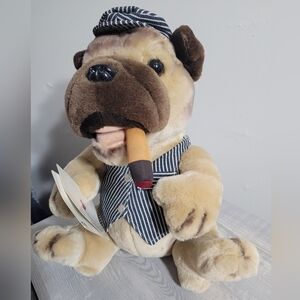 Kenny Rogers The Gambler Playing Cards Cigar Singing BullDog Plush Brown Vintage